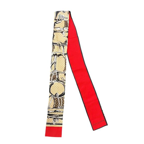 Louis Vuitton  Silk Monogram Trunks Bandeau Brown*Iconic LV trunks! - Picture 5 of 5